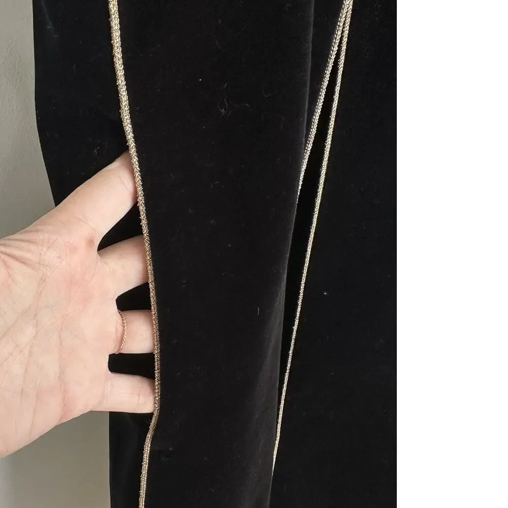 rare Saint Laurent Paris Russian Velvet Midi Vest Black size FR 34 Caftan Cotton